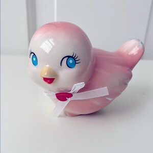 Kitschy Pink Ceramic Love Bird Vtg Repro Ceramic Figurine
